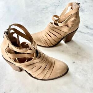 Free People Natural Distressed Hybrid Ankle Booties ~ Size 38